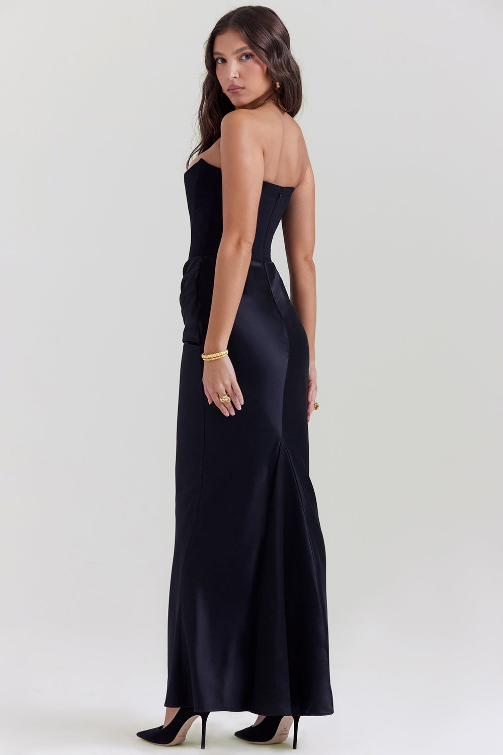 Élodie – Robe longue bustier à corset