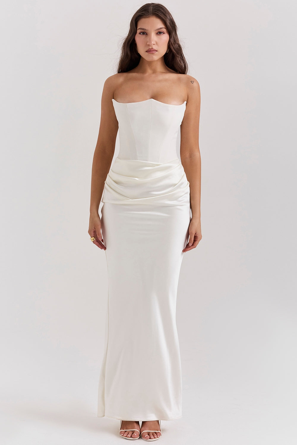 Élodie – Robe longue bustier à corset