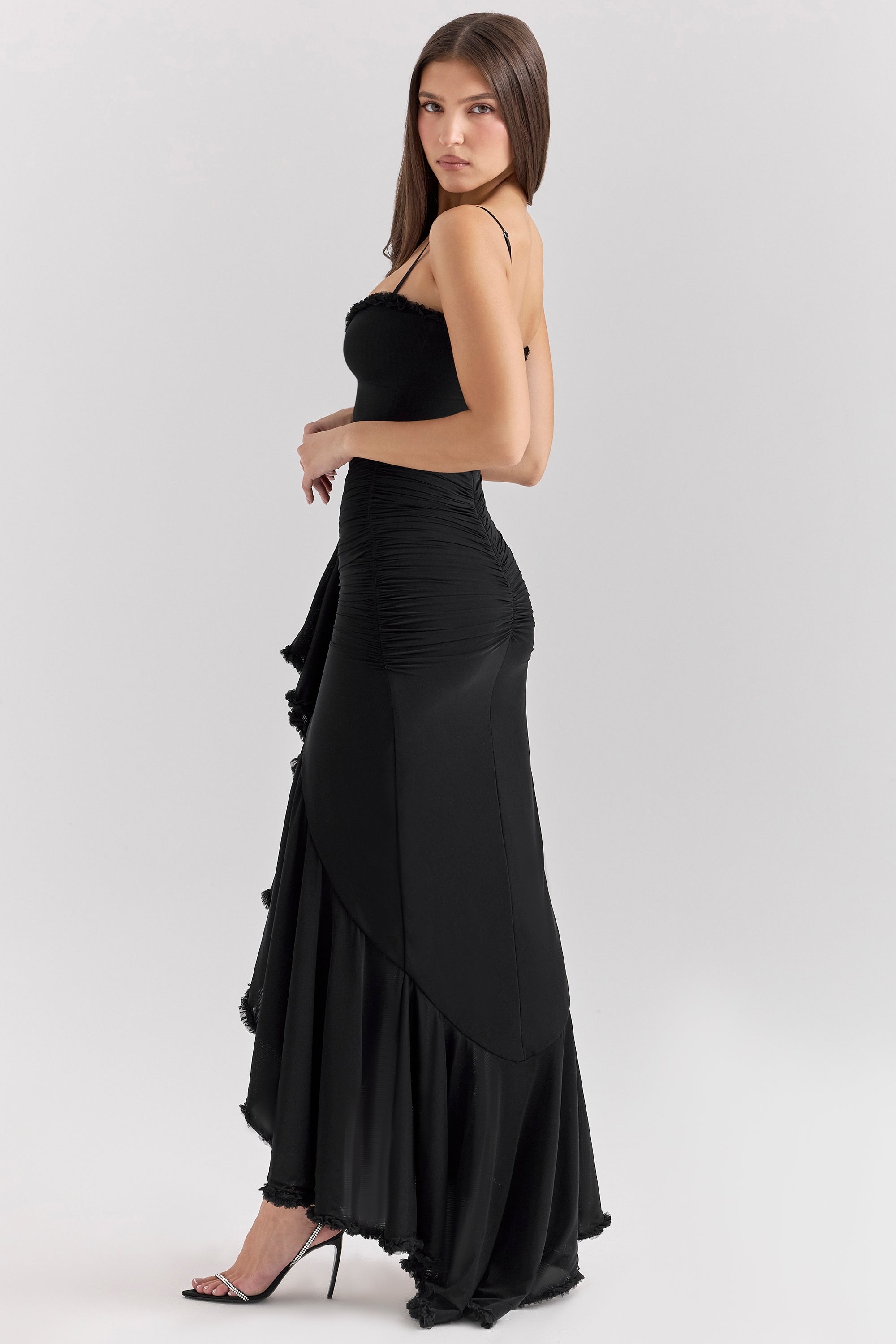 Marisse – Robe longue en tulle à volants