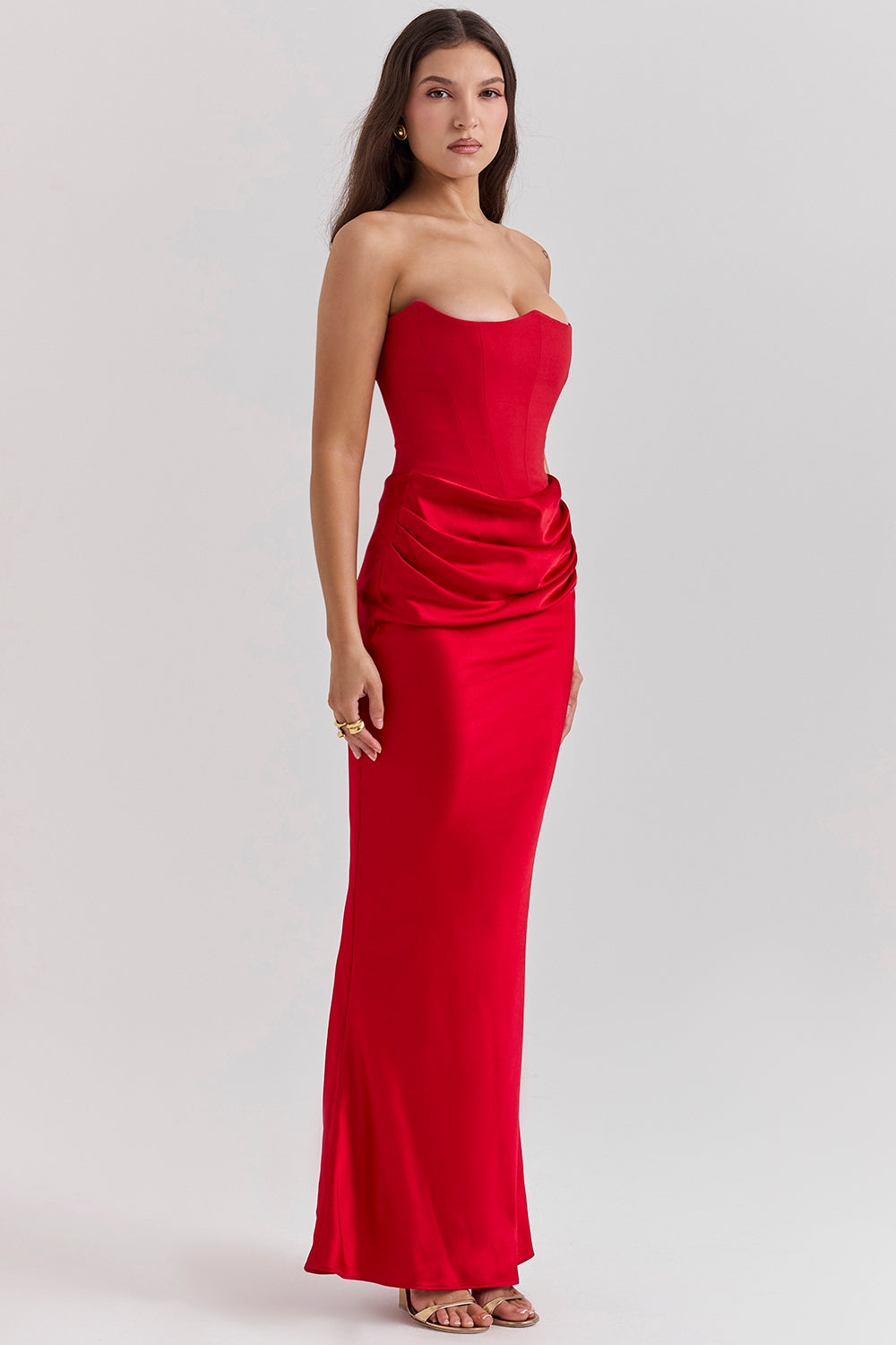 Élodie – Robe longue bustier à corset