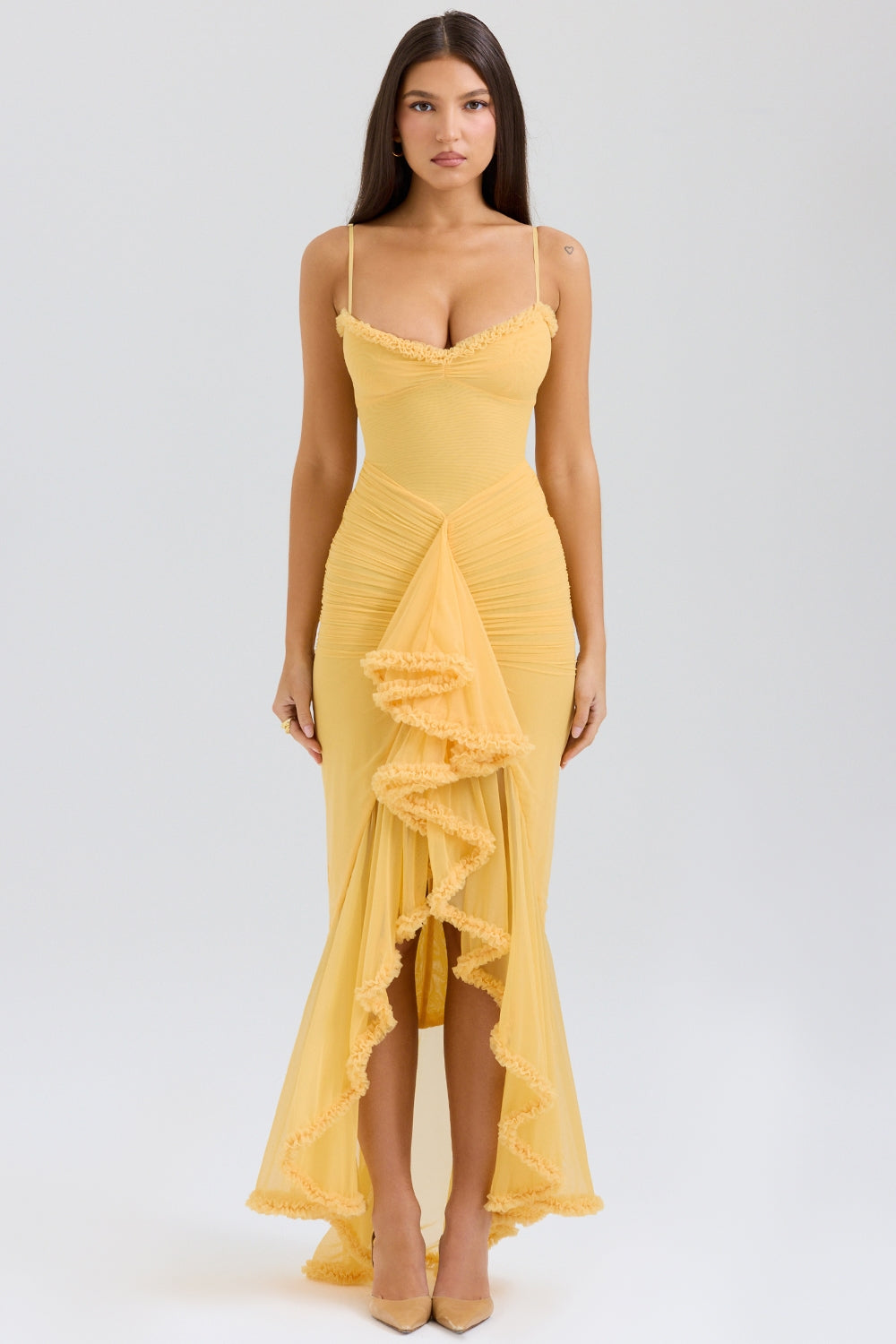 Marisse – Robe longue en tulle à volants