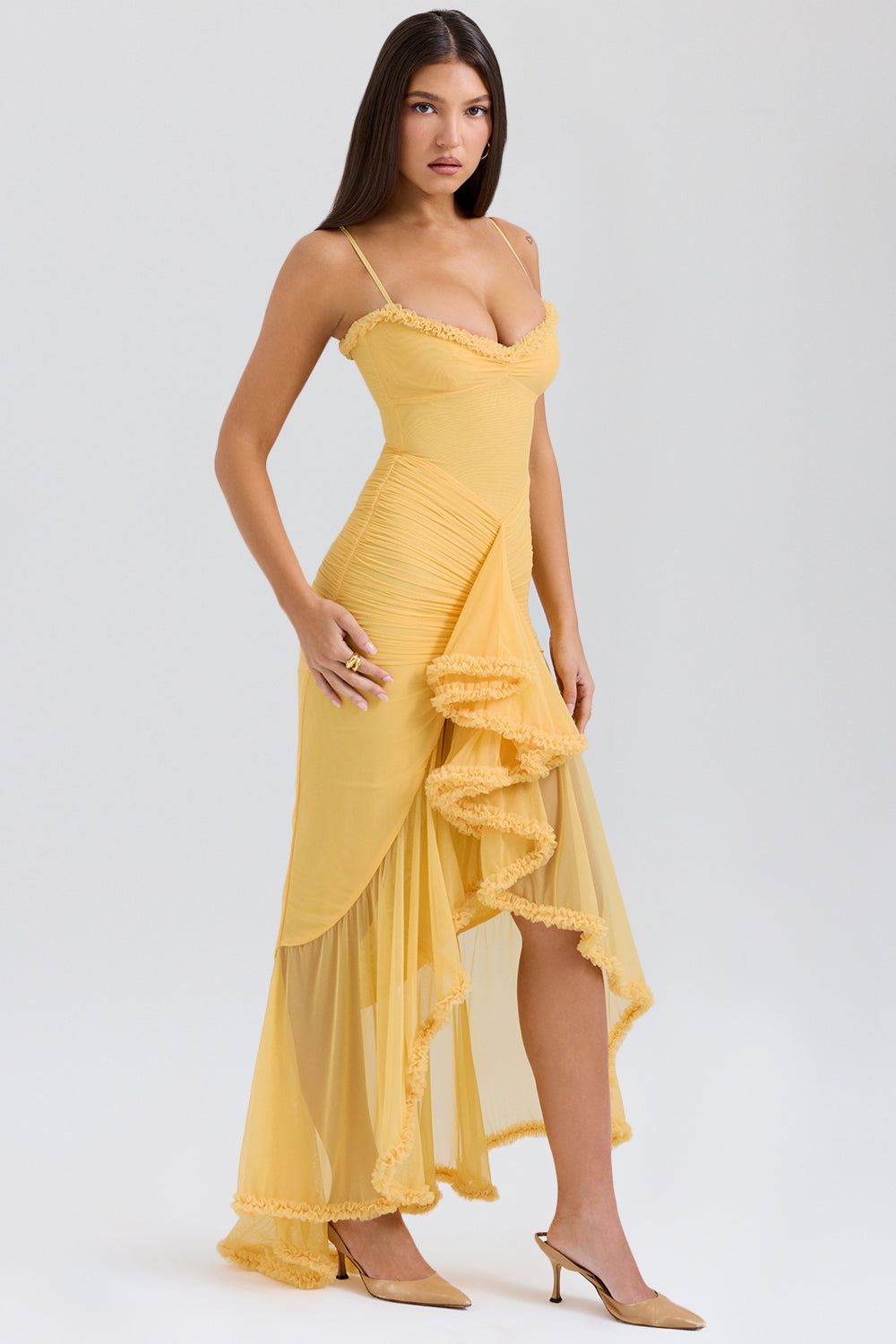 Marisse – Robe longue en tulle à volants