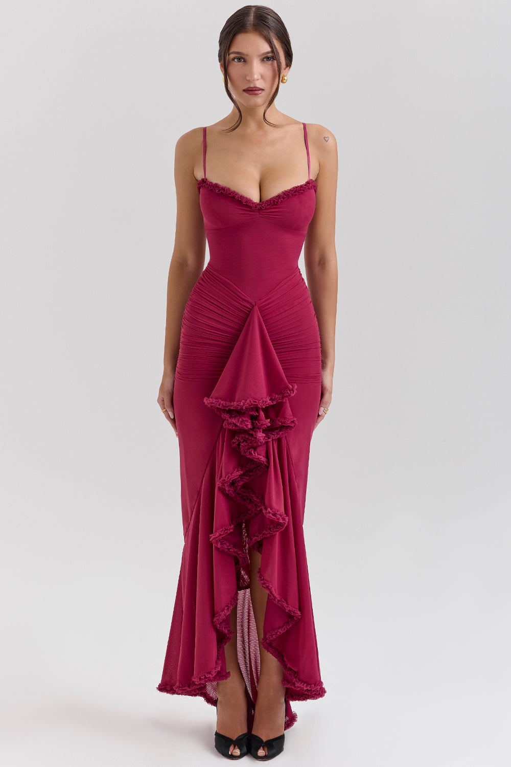 Marisse – Robe longue en tulle à volants