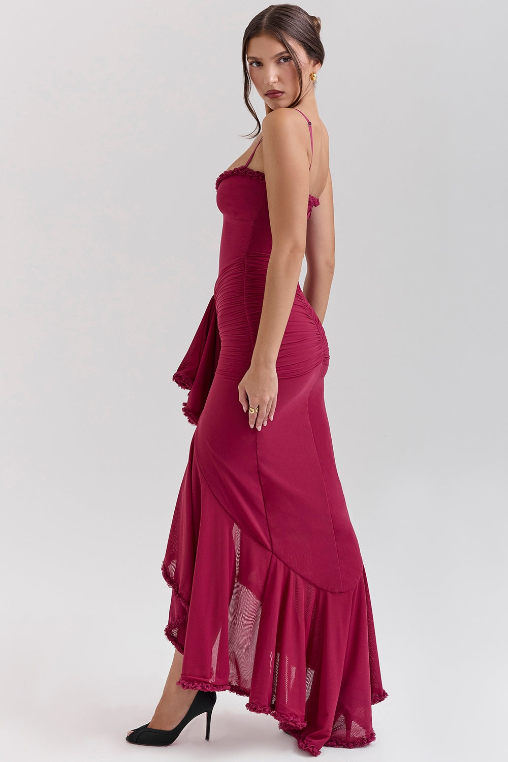 Marisse – Robe longue en tulle à volants