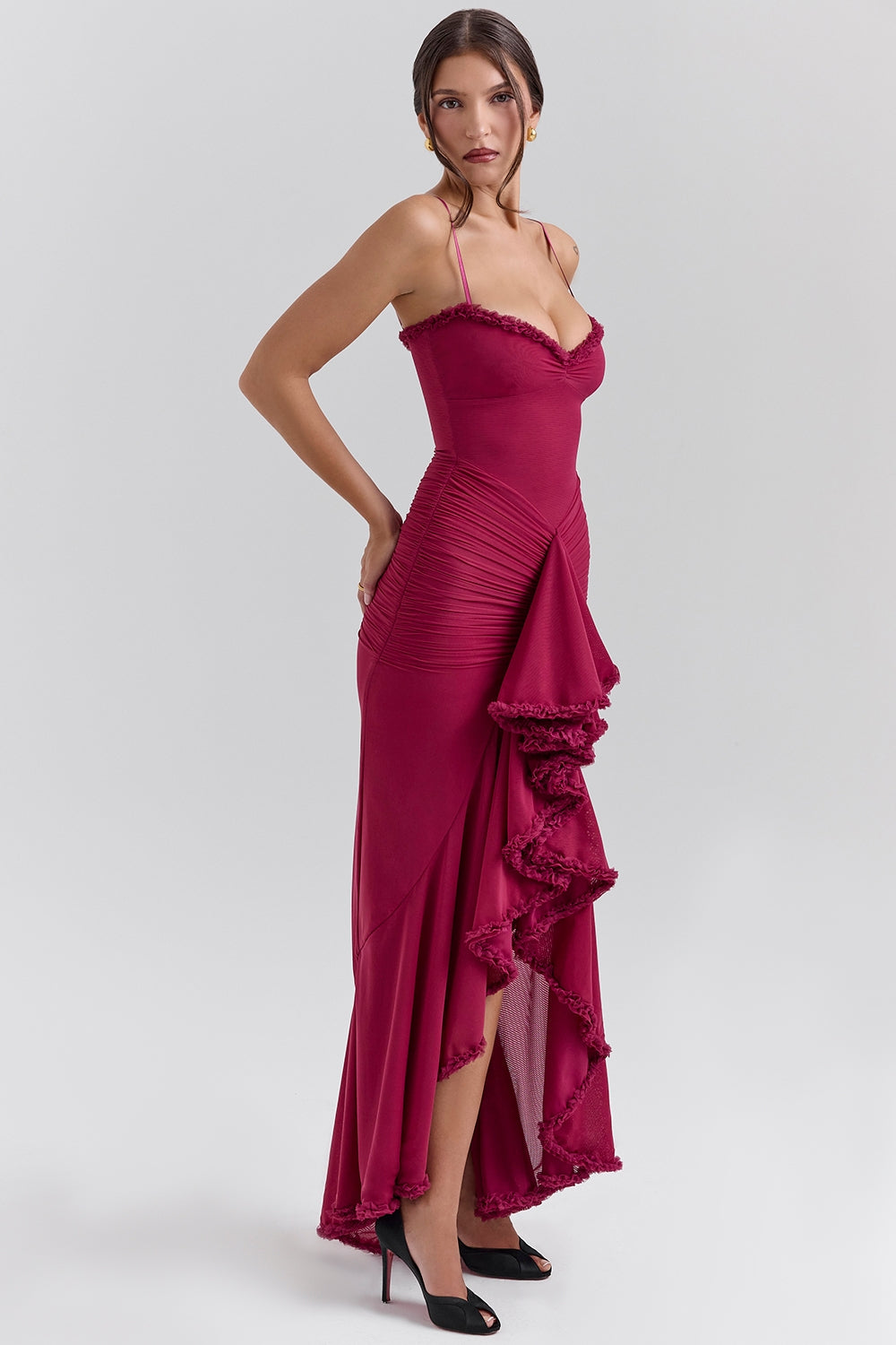 Marisse – Robe longue en tulle à volants