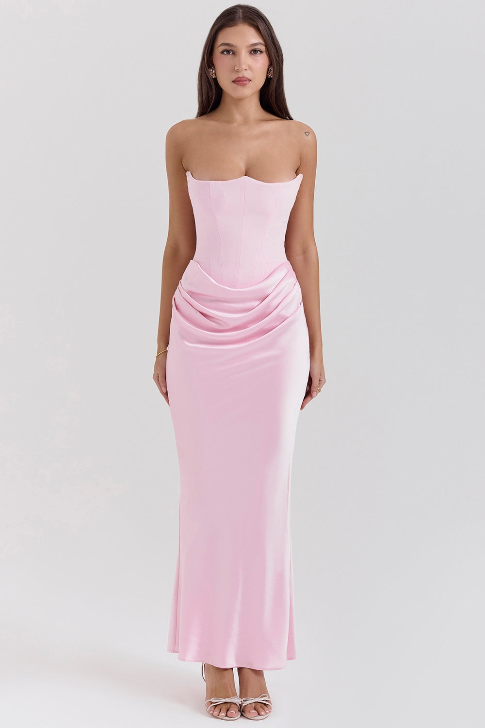 Élodie – Robe longue bustier à corset