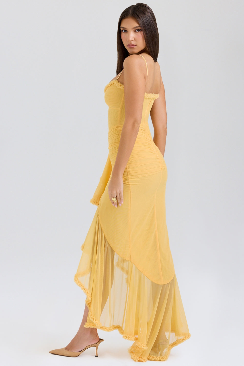 Marisse – Robe longue en tulle à volants